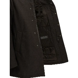 Long flannel down jacket