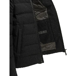 Short flannel down jacket
