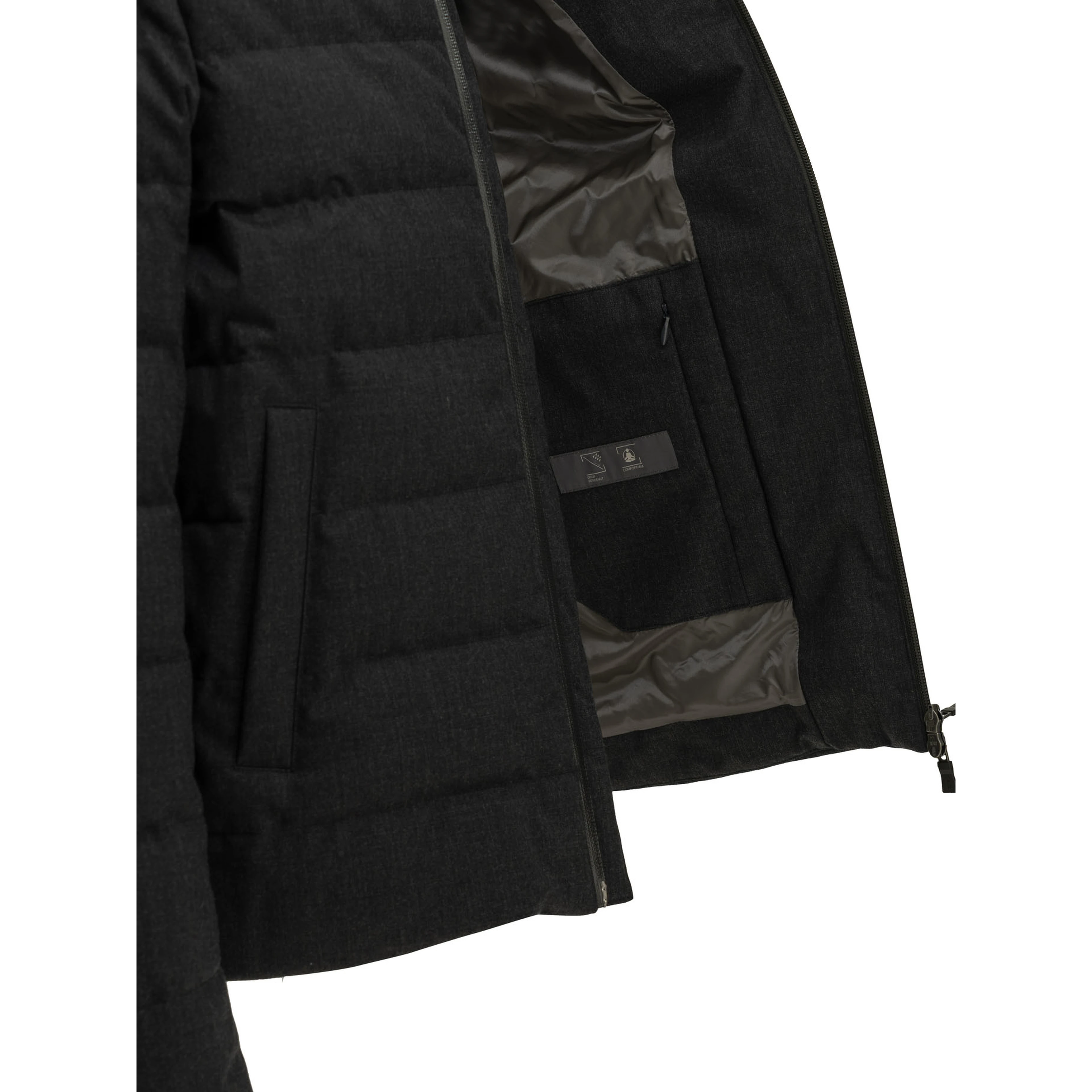 Short flannel down jacket