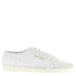 White Calfskin Low Top Sneakers