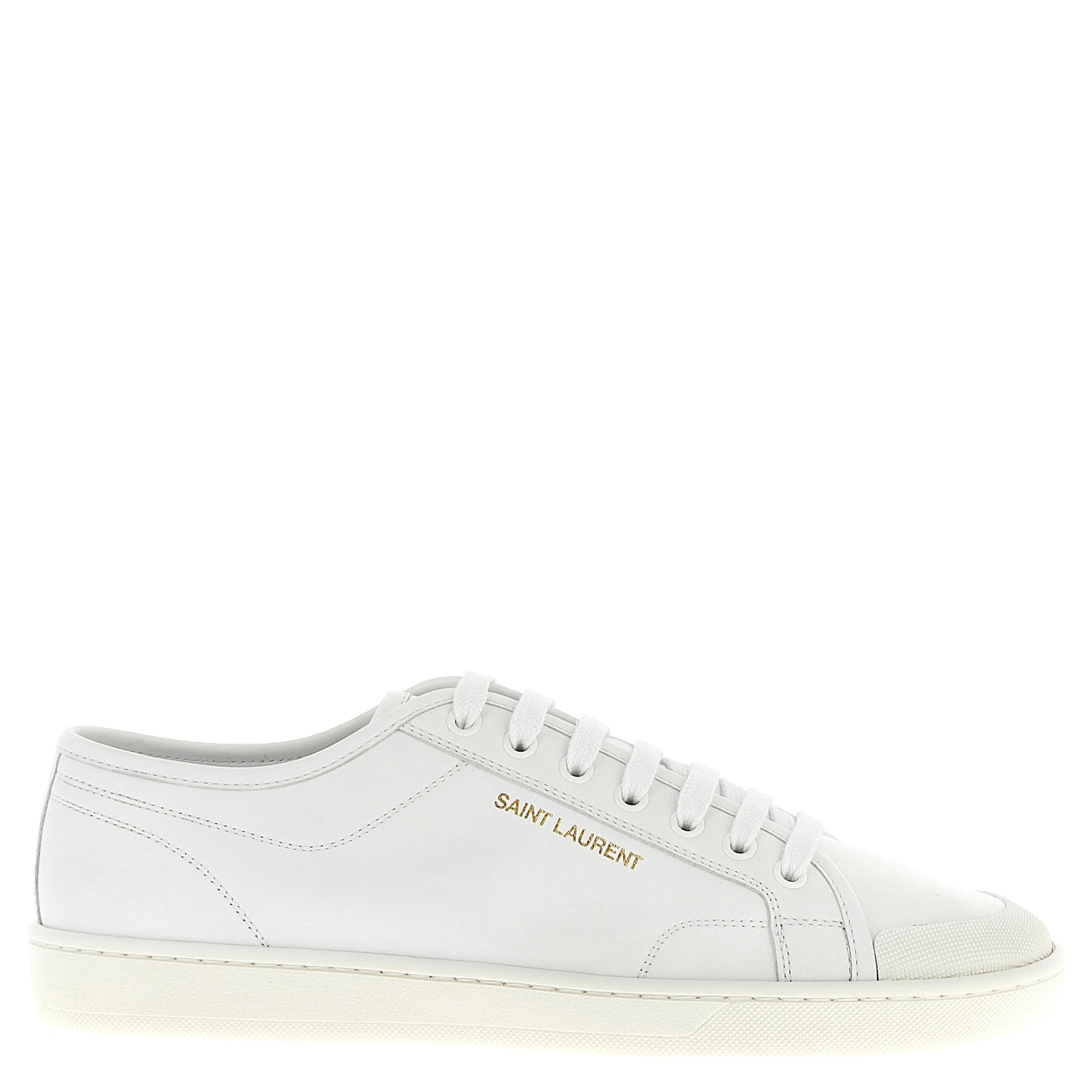 White Calfskin Low Top Sneakers