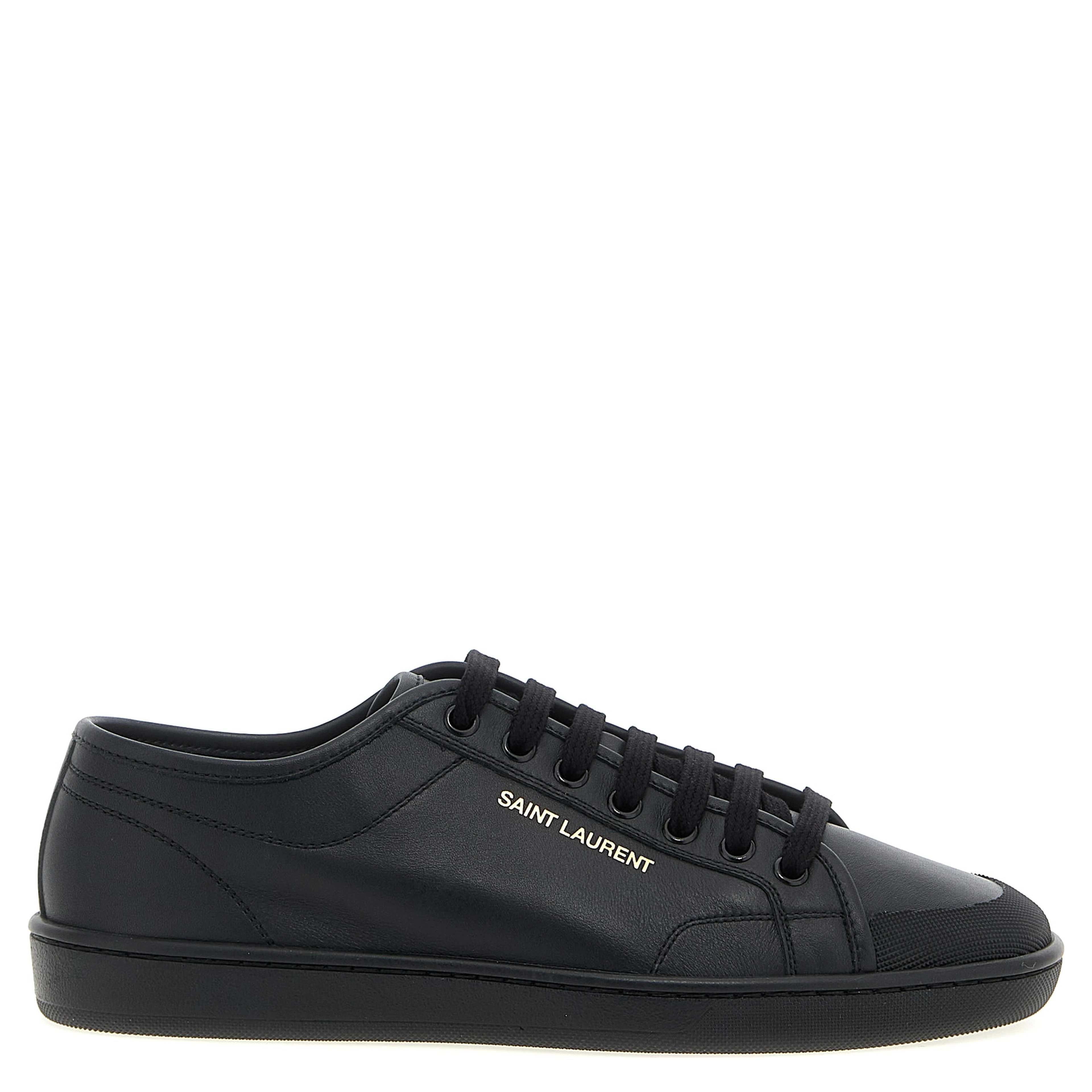 Black Calfskin Low Top Sneakers