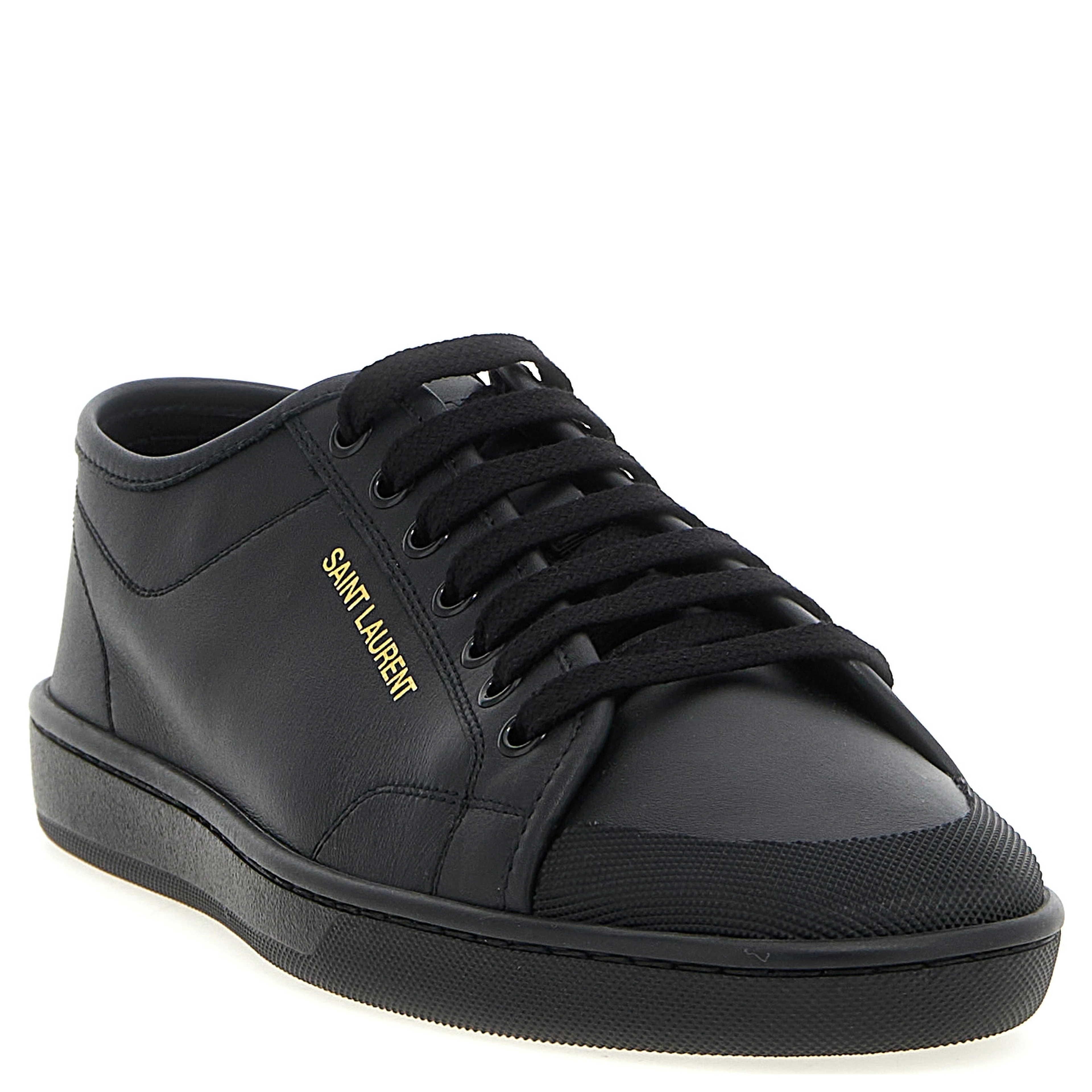 Black Calfskin Low Top Sneakers