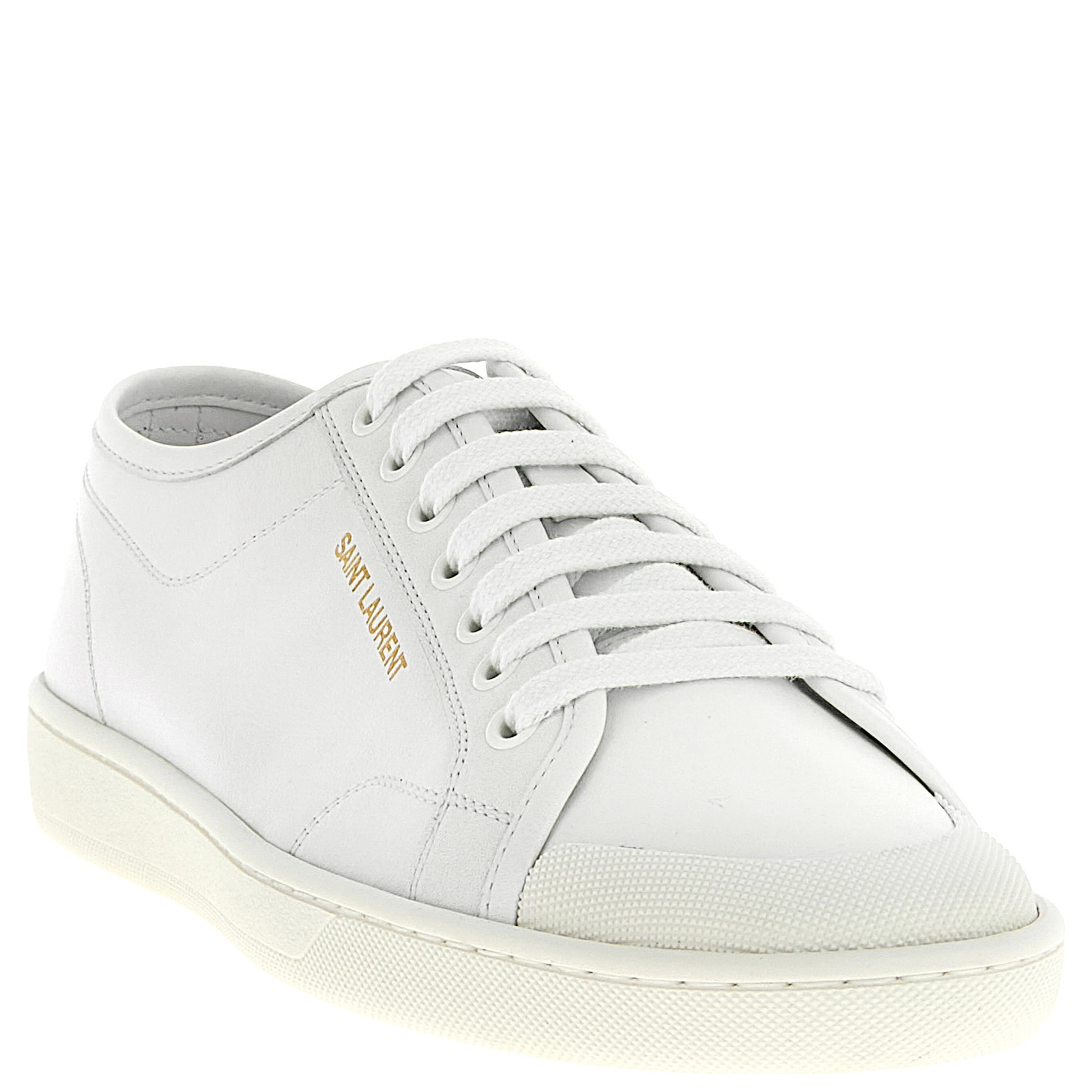 White Calfskin Low Top Sneakers