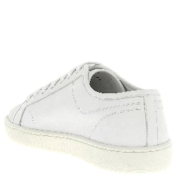 White Calfskin Low Top Sneakers