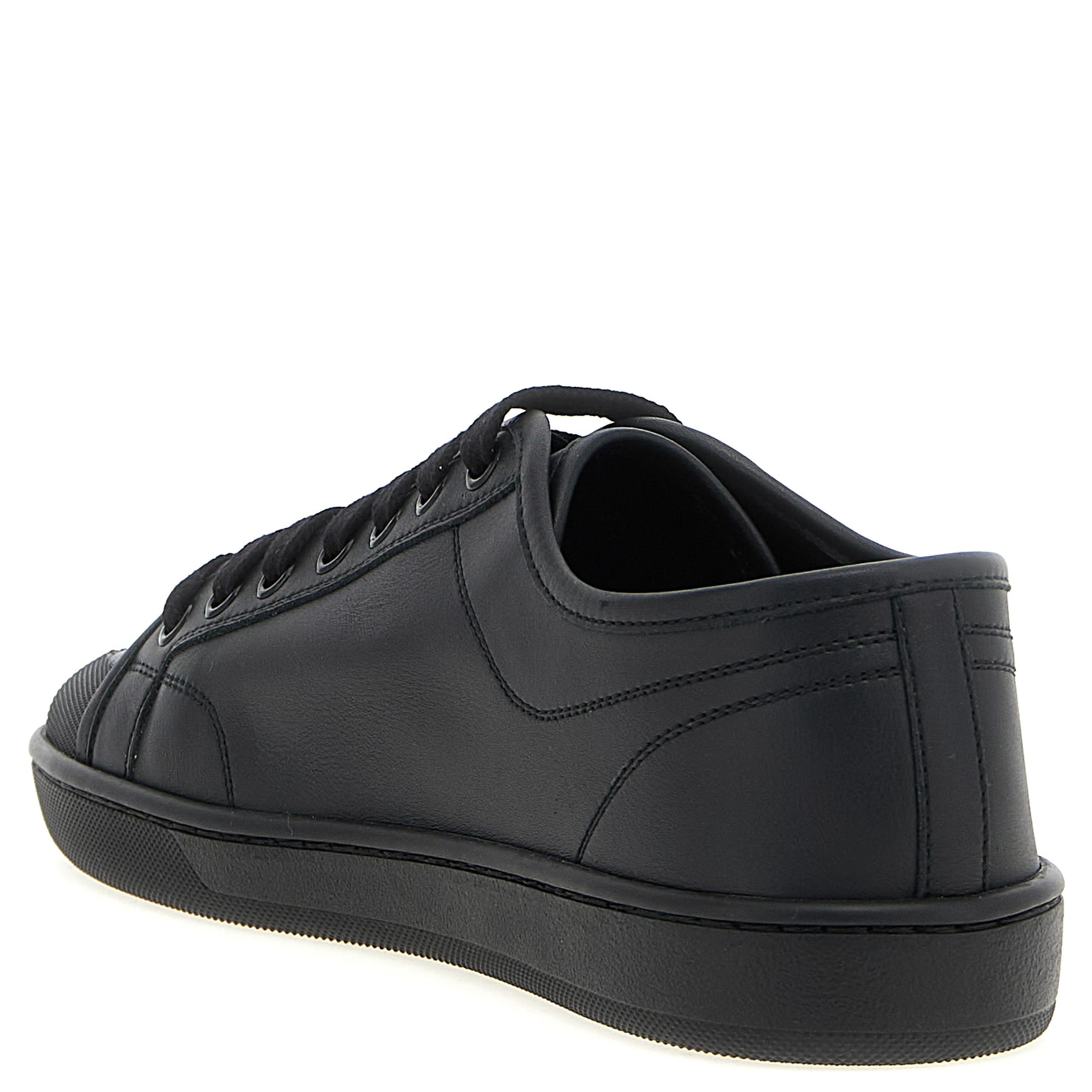 Black Calfskin Low Top Sneakers