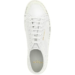 White Calfskin Low Top Sneakers
