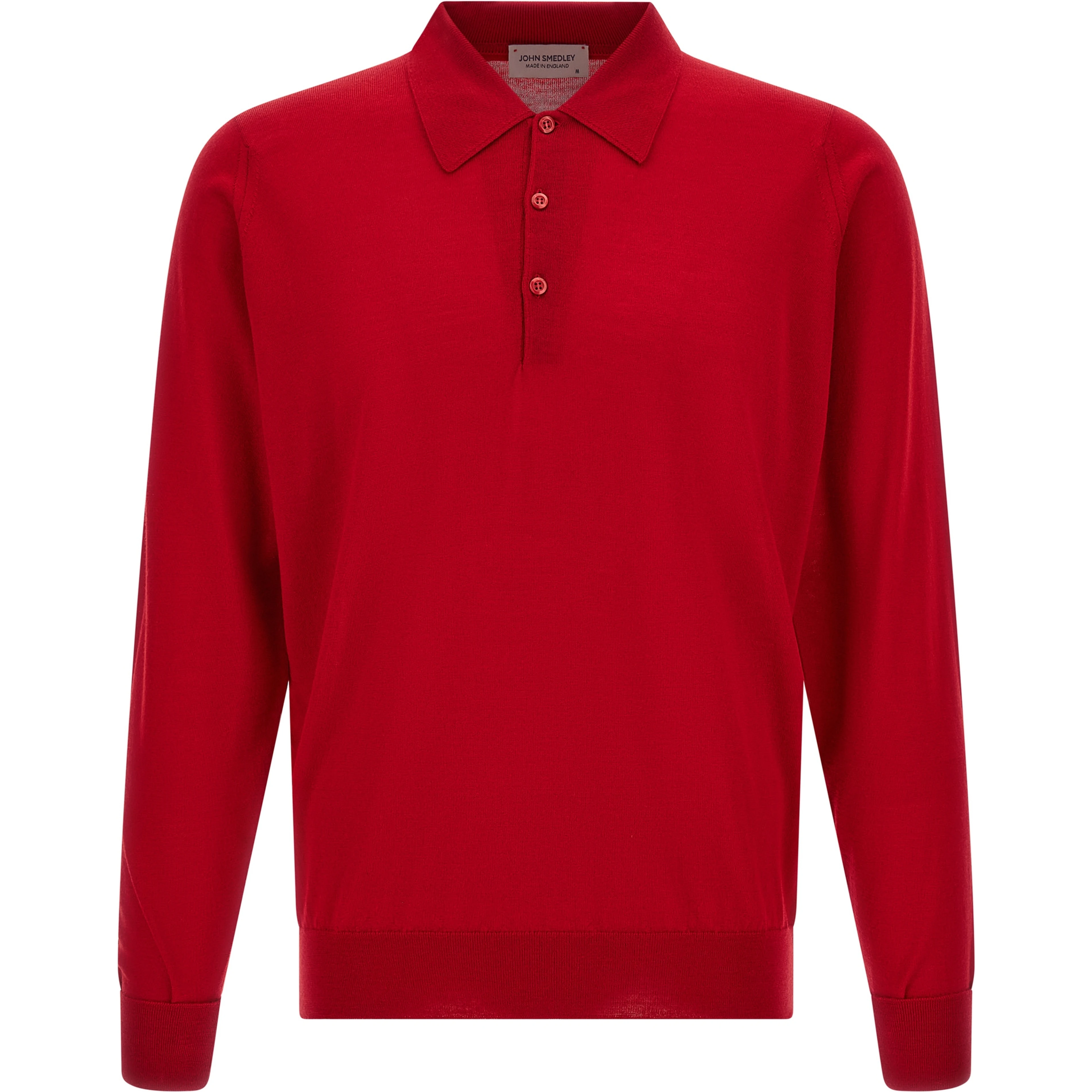 Red Merino Wool Polo Shirt