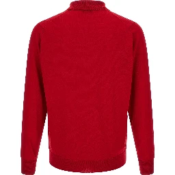 Red Merino Wool Polo Shirt
