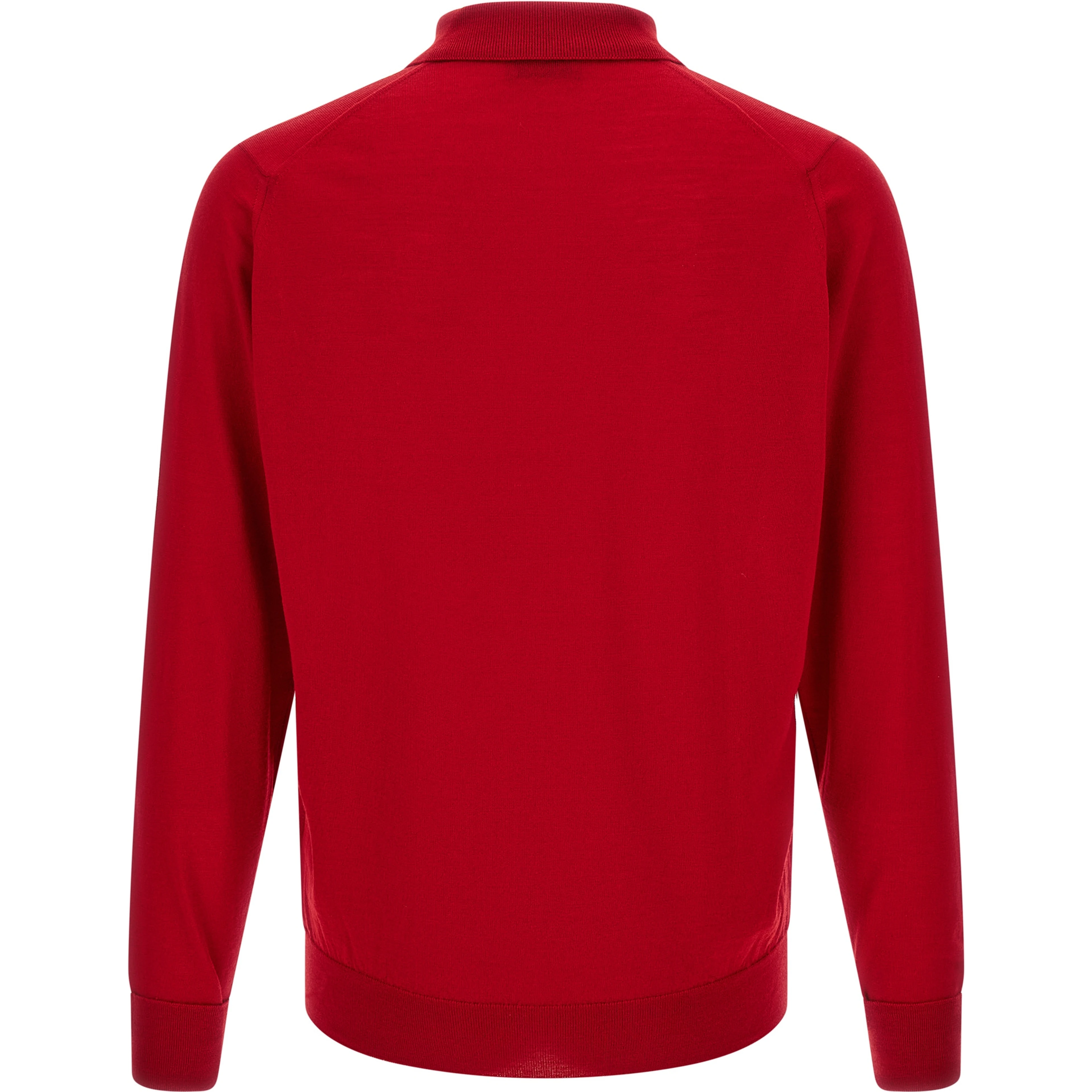 Red Merino Wool Polo Shirt
