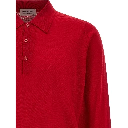 Red Merino Wool Polo Shirt