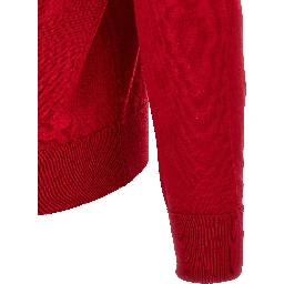 Red Merino Wool Polo Shirt