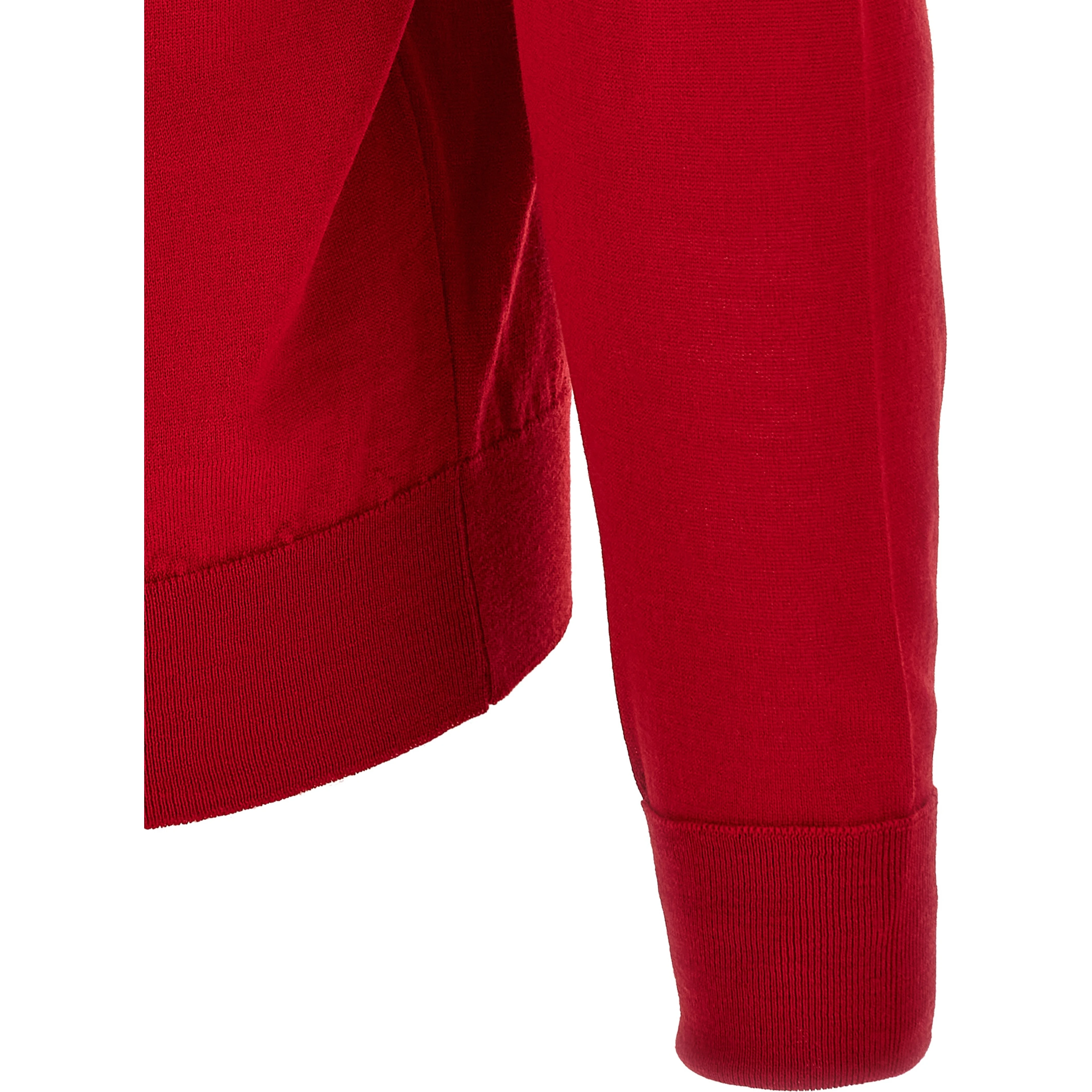 Red Merino Wool Polo Shirt