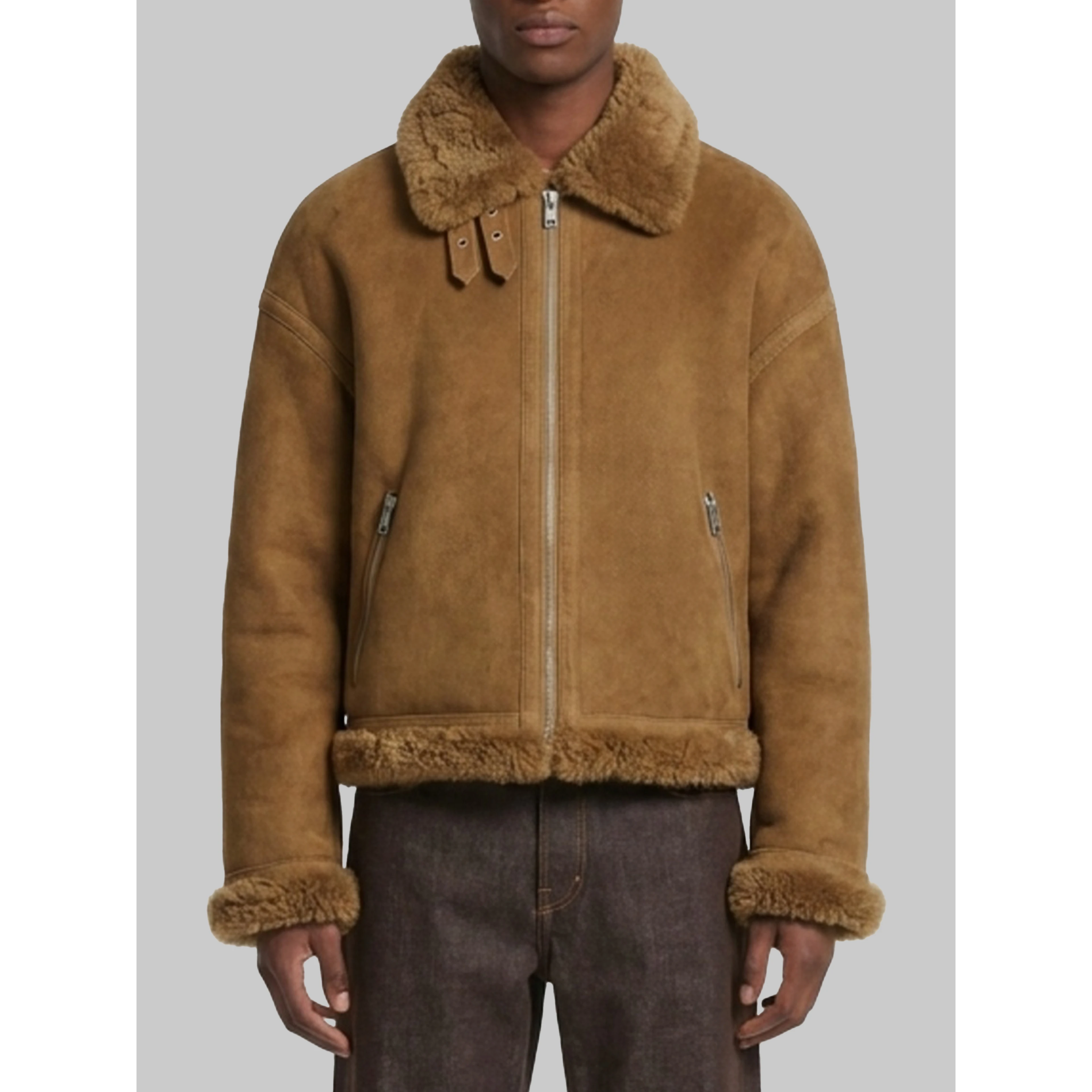 Sheepskin shearling aviator jacket