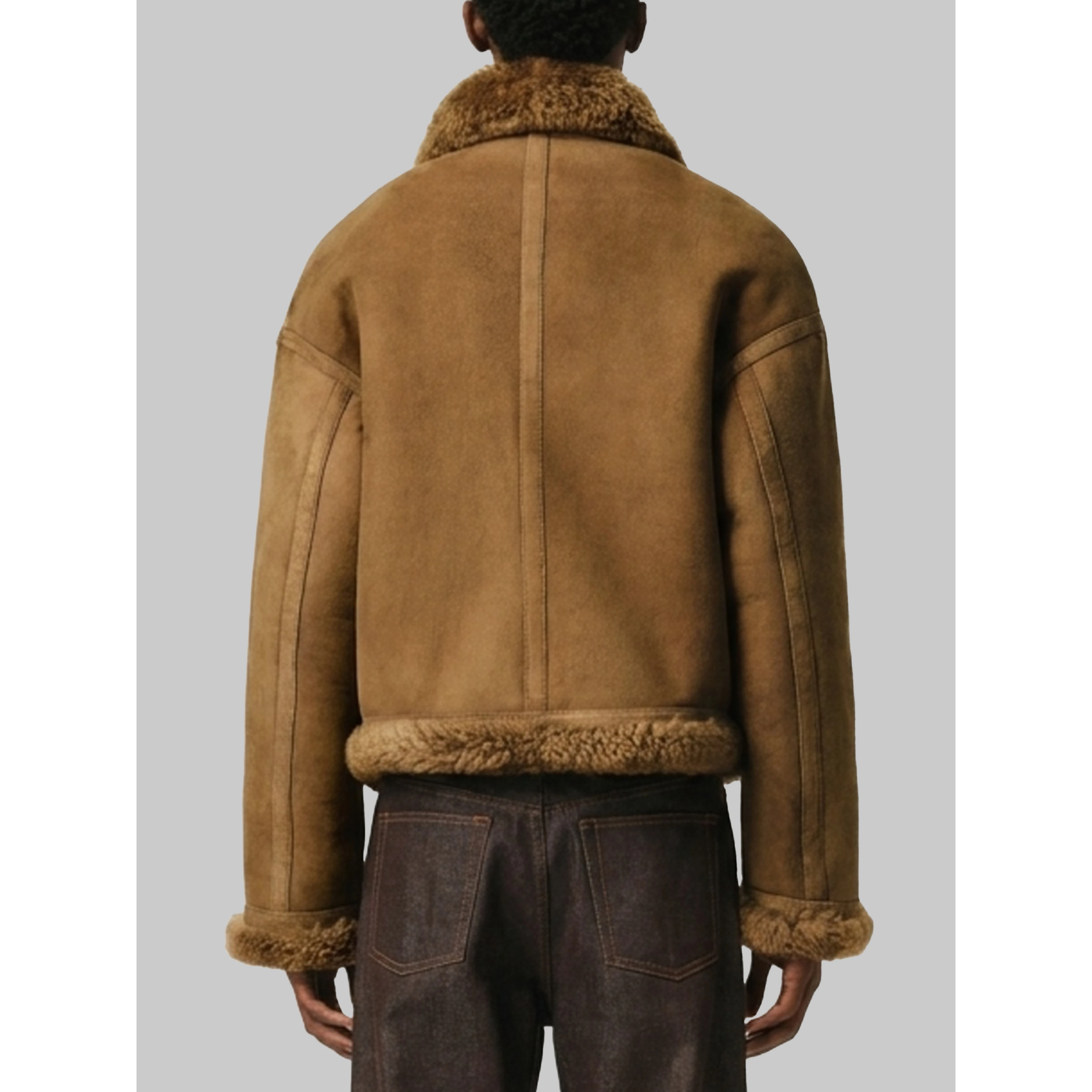 Sheepskin shearling aviator jacket