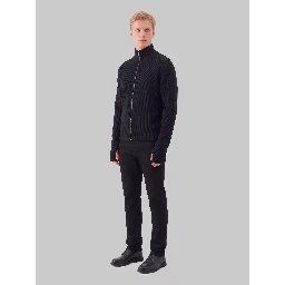 Zip cardigan in virgin wool