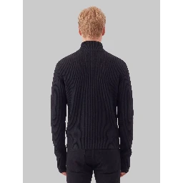 Zip cardigan in virgin wool
