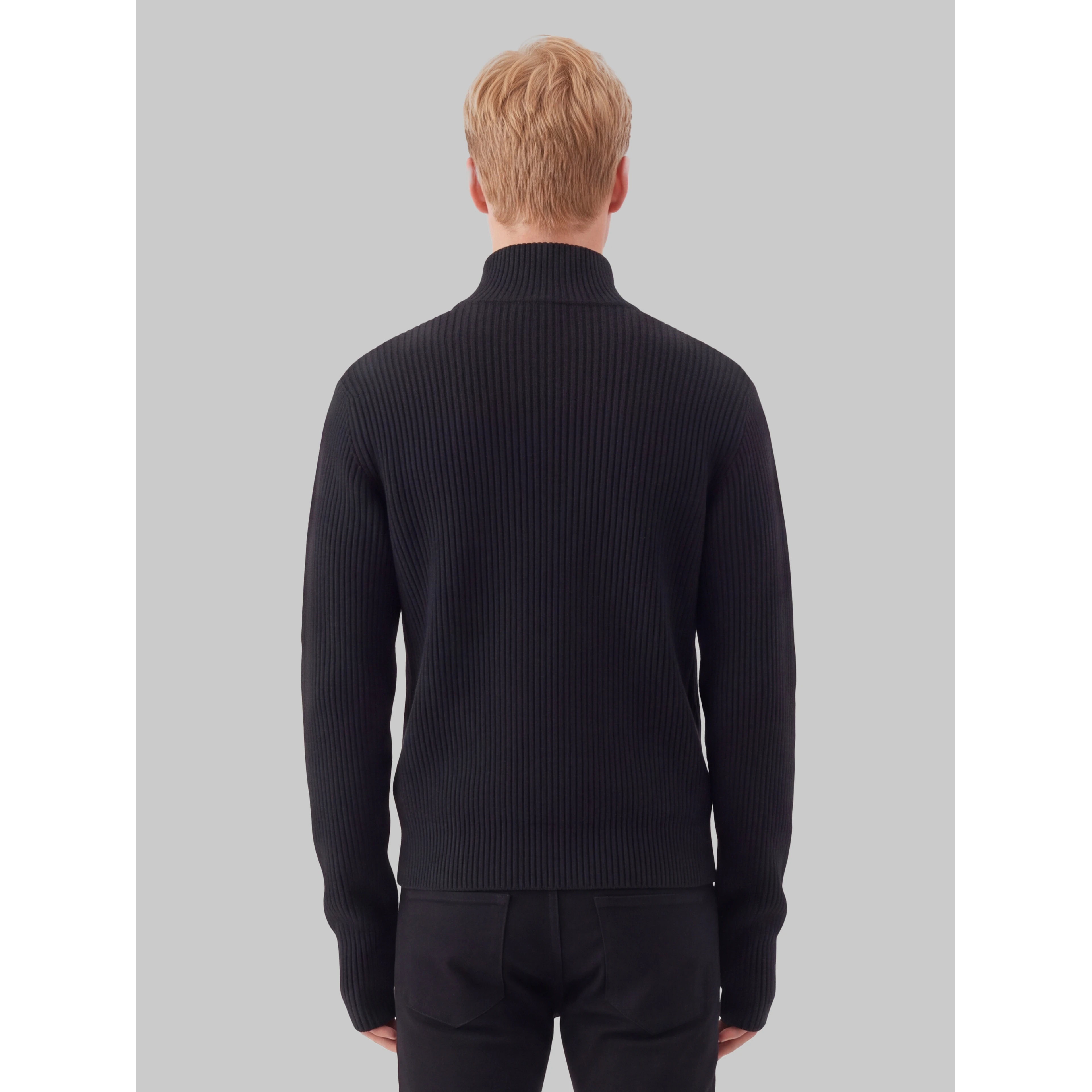Zip cardigan in virgin wool