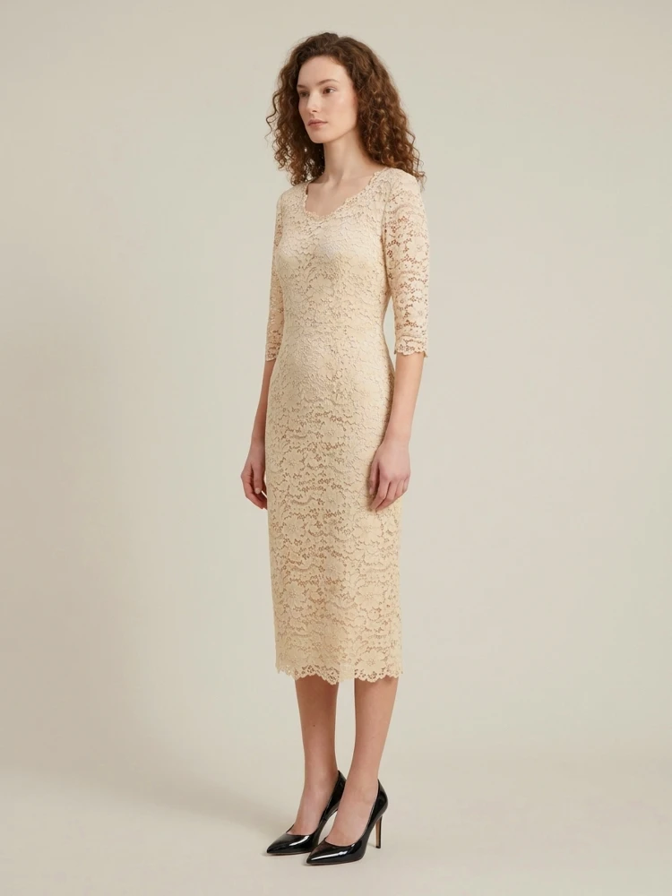 White lace midi sheath dress alternative