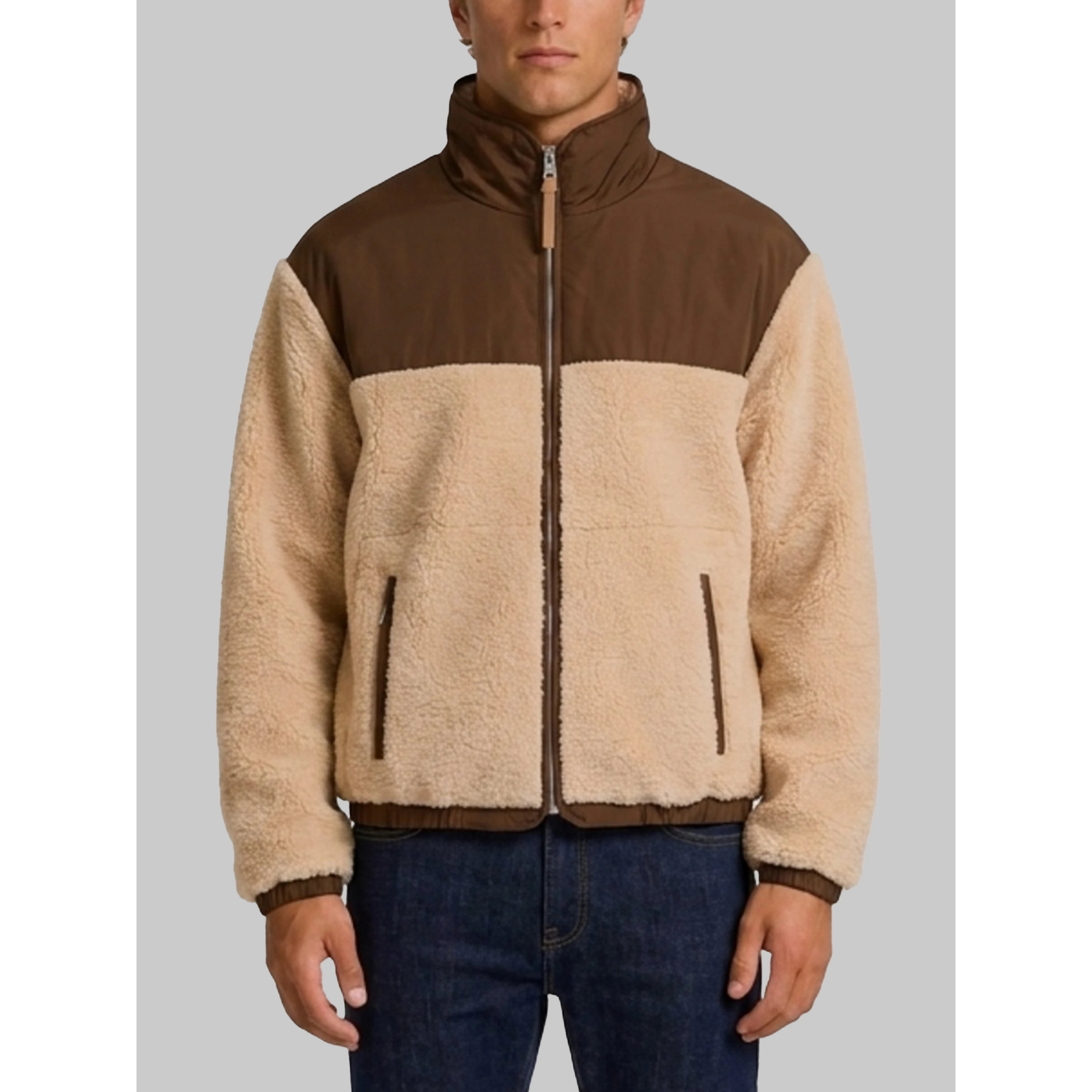 Zip jacket with nylon inserts