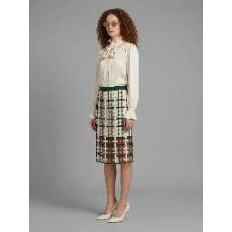 Green mesh midi skirt