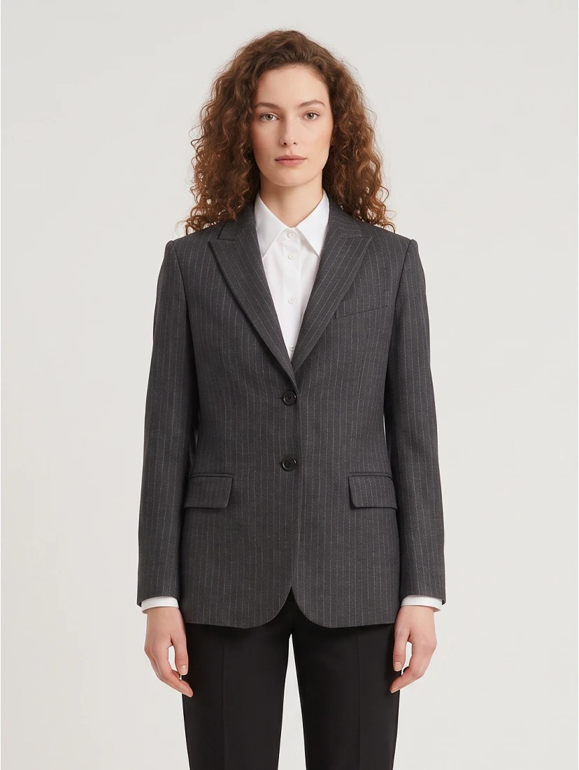Pinstripe single-breasted jacket