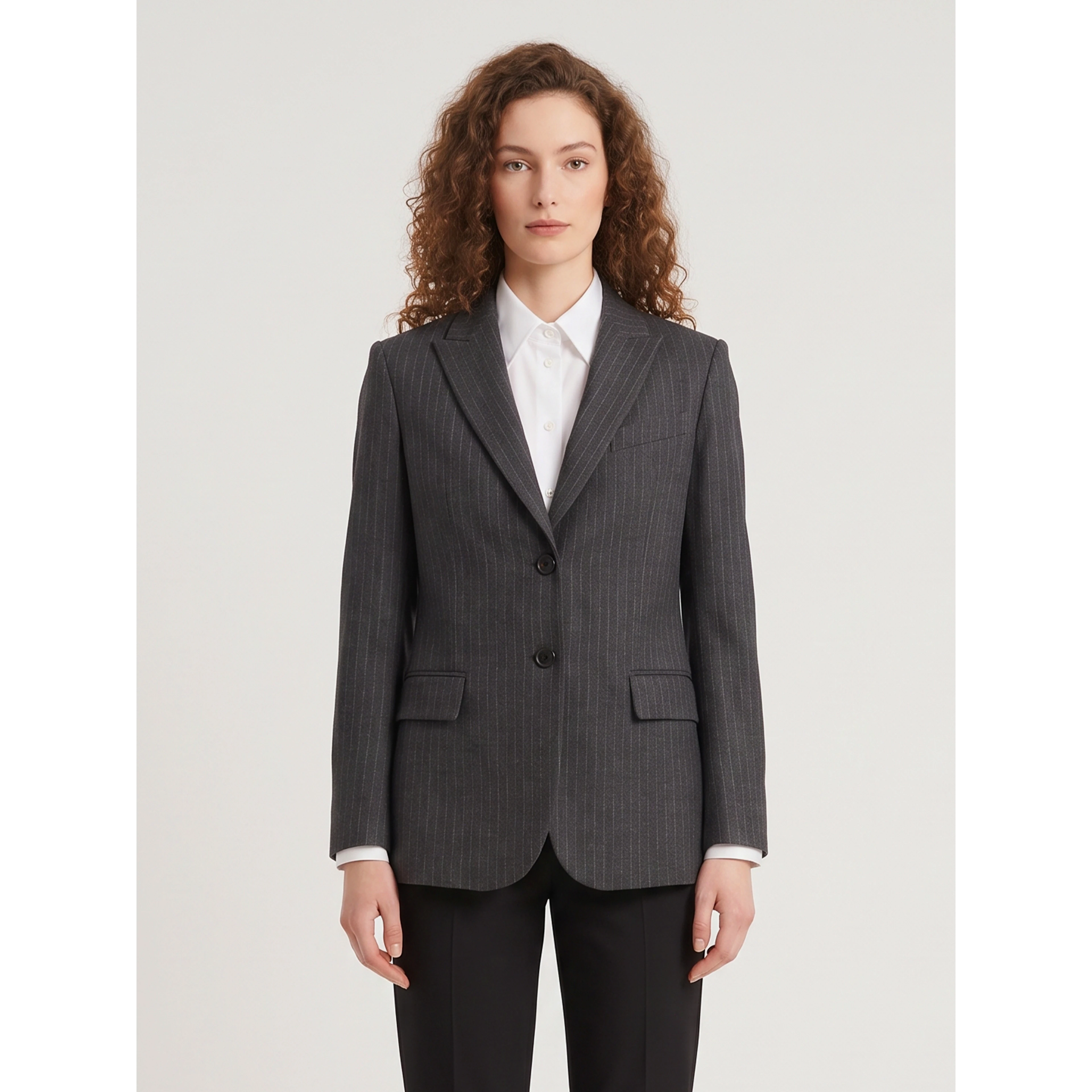 Pinstripe single-breasted jacket