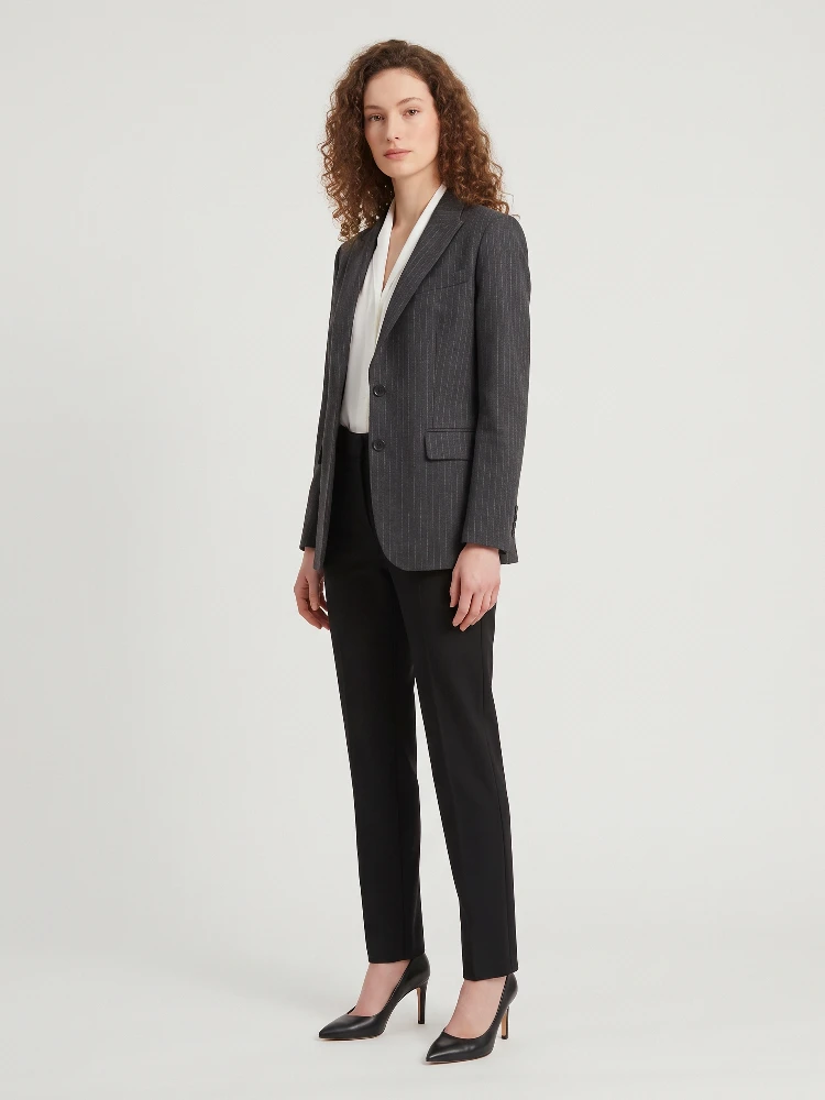 Pinstripe single-breasted jacket alternative