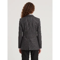 Pinstripe single-breasted jacket
