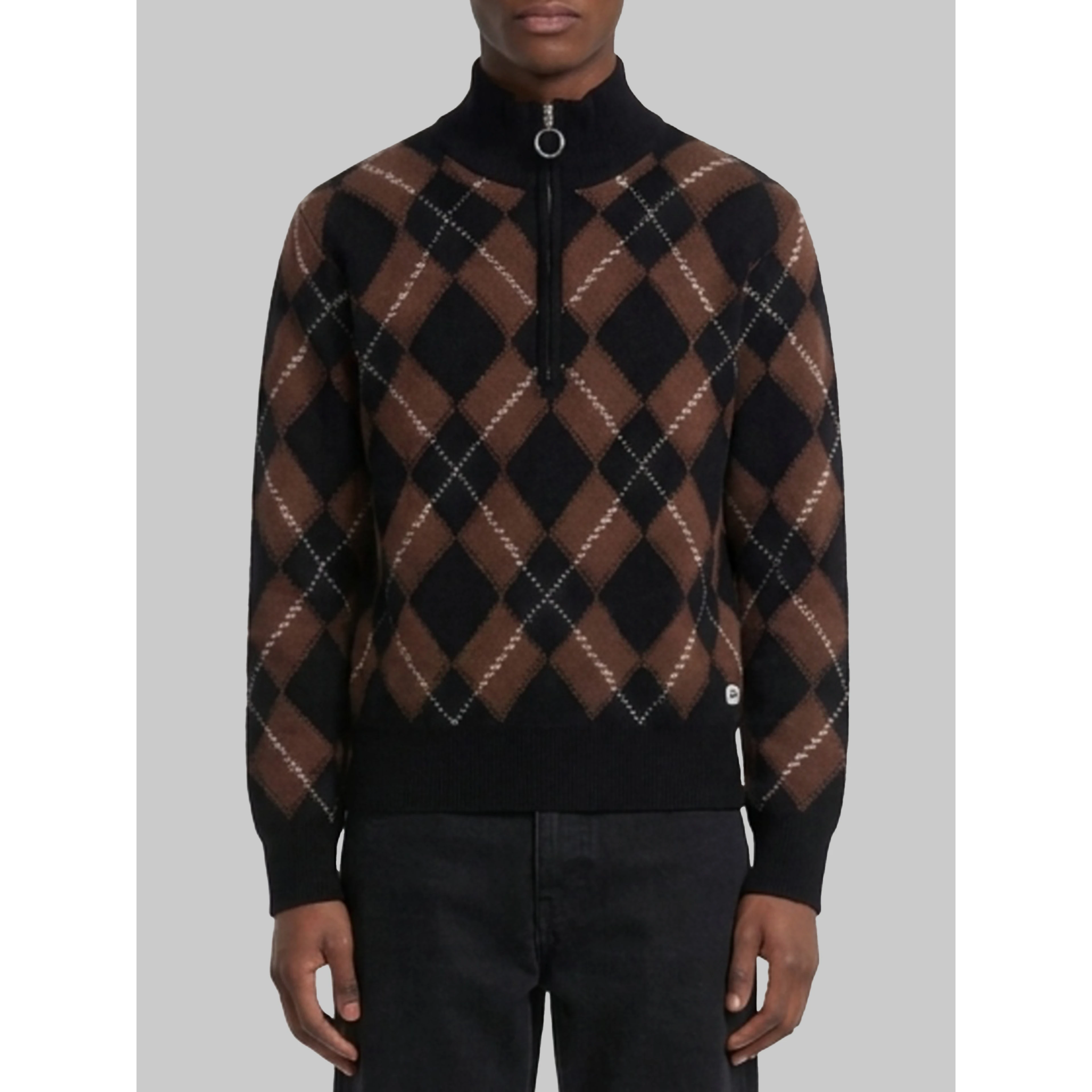 Argyle half zip sweater
