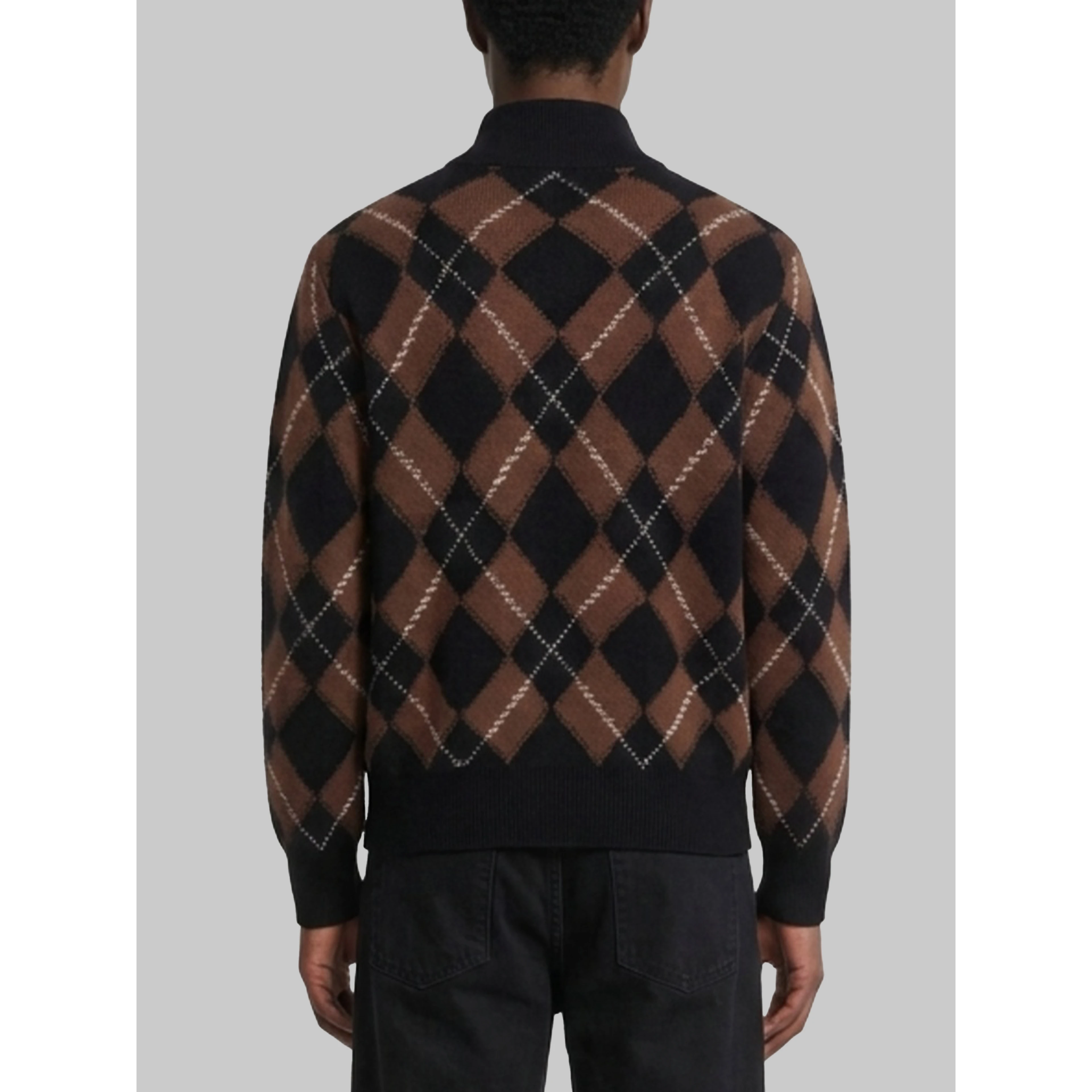 Argyle half zip sweater