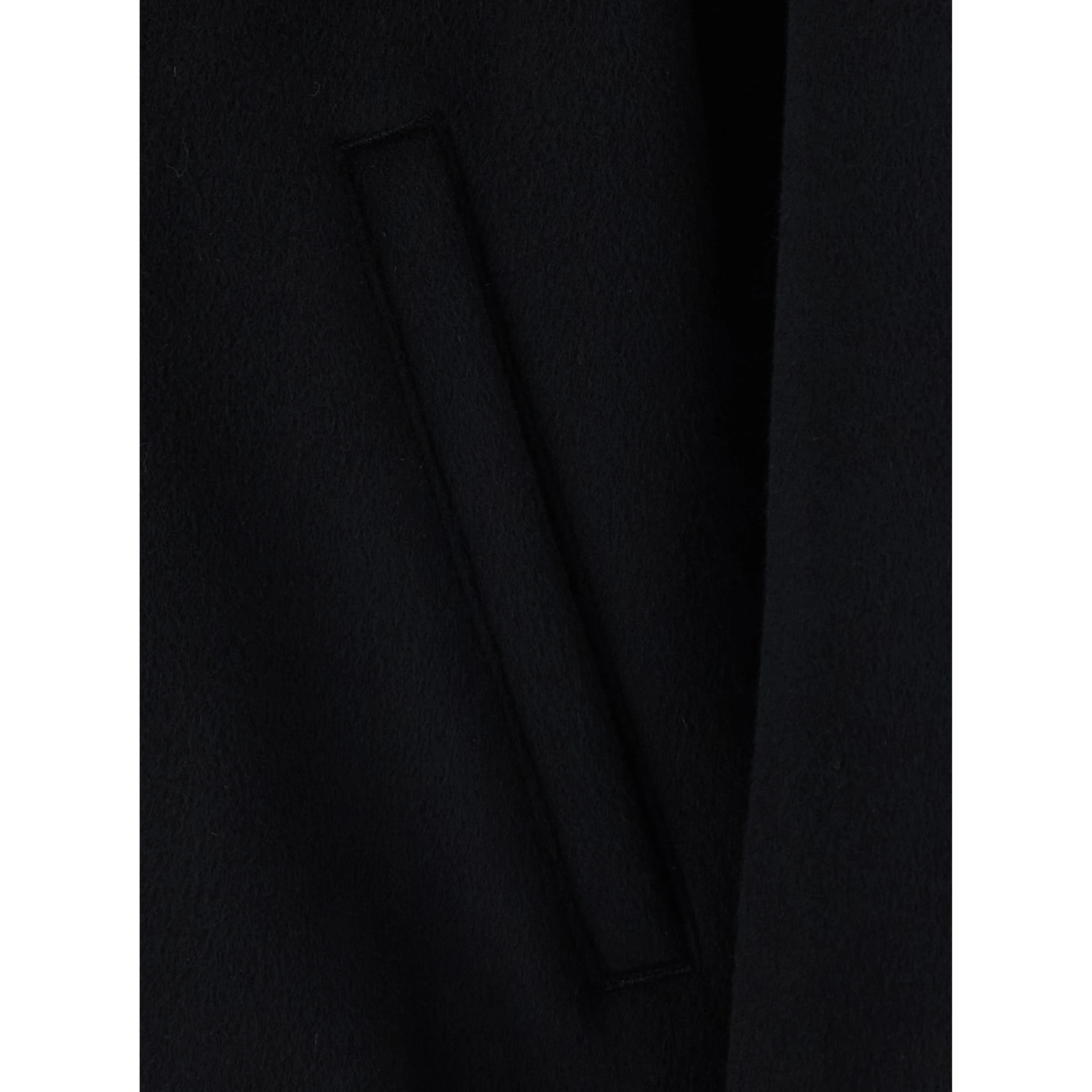 WOOL AND SILK BLOUSON JACKET with collar and long sleeves in Wool and Silk in Black for men