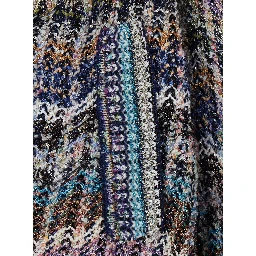 Caperdoni Cardigan with V-neck and long sleeves in multicolored wool for women