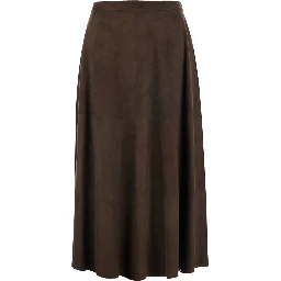 Brown suede skirt with elegant details for women