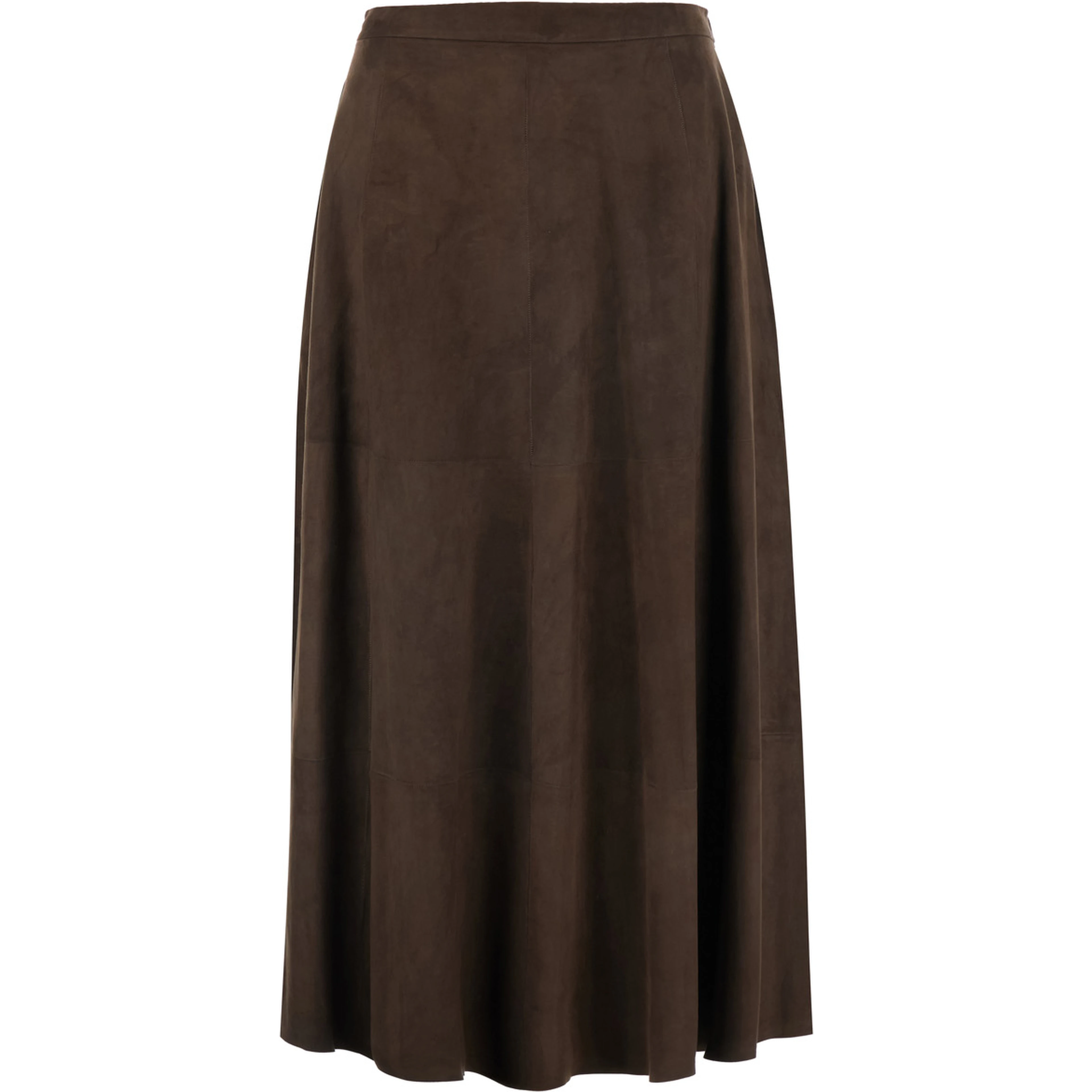 Brown suede skirt with elegant details for women