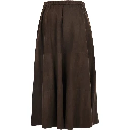 Brown suede skirt with elegant details for women
