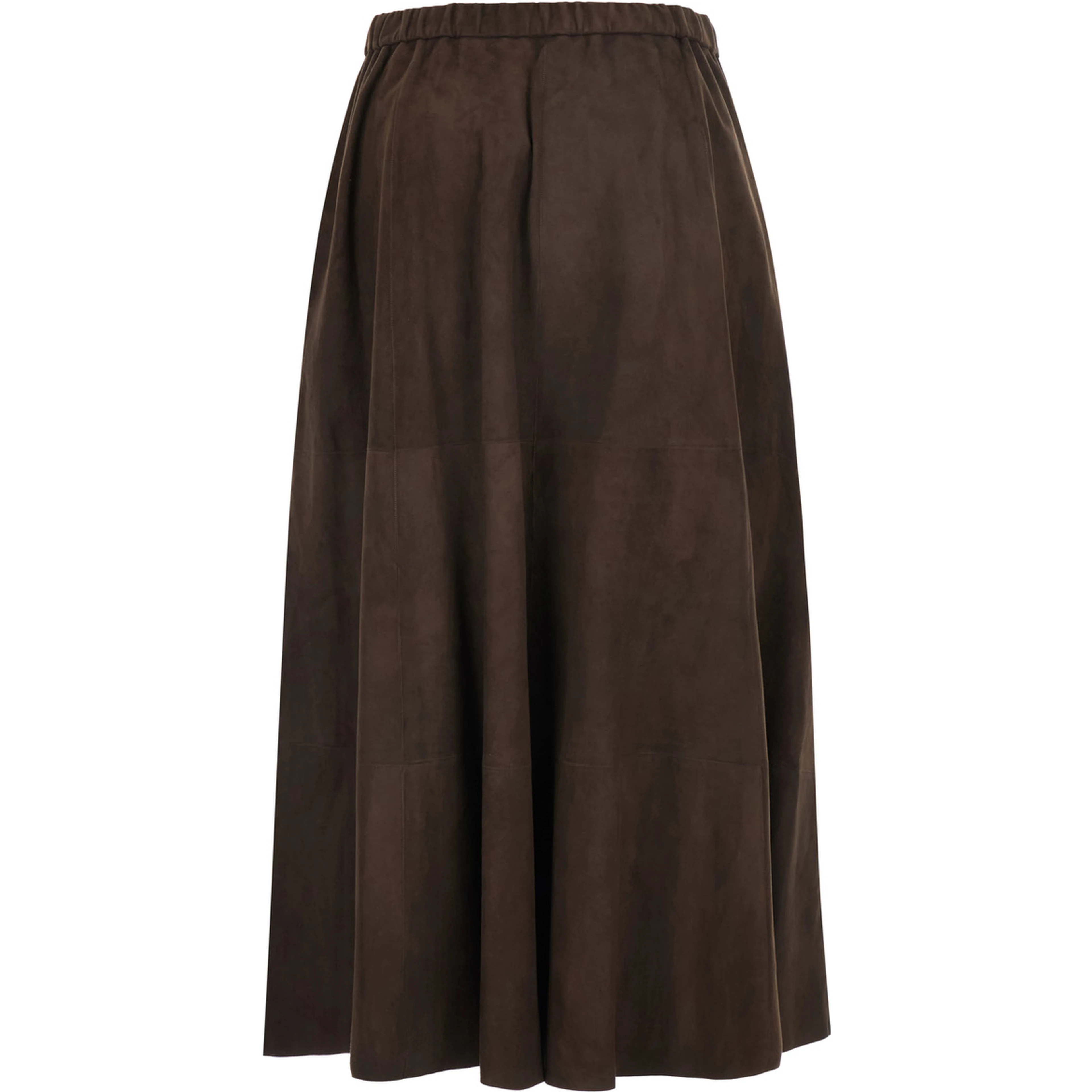 Brown suede skirt with elegant details for women
