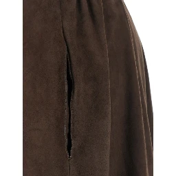 Brown suede skirt with elegant details for women