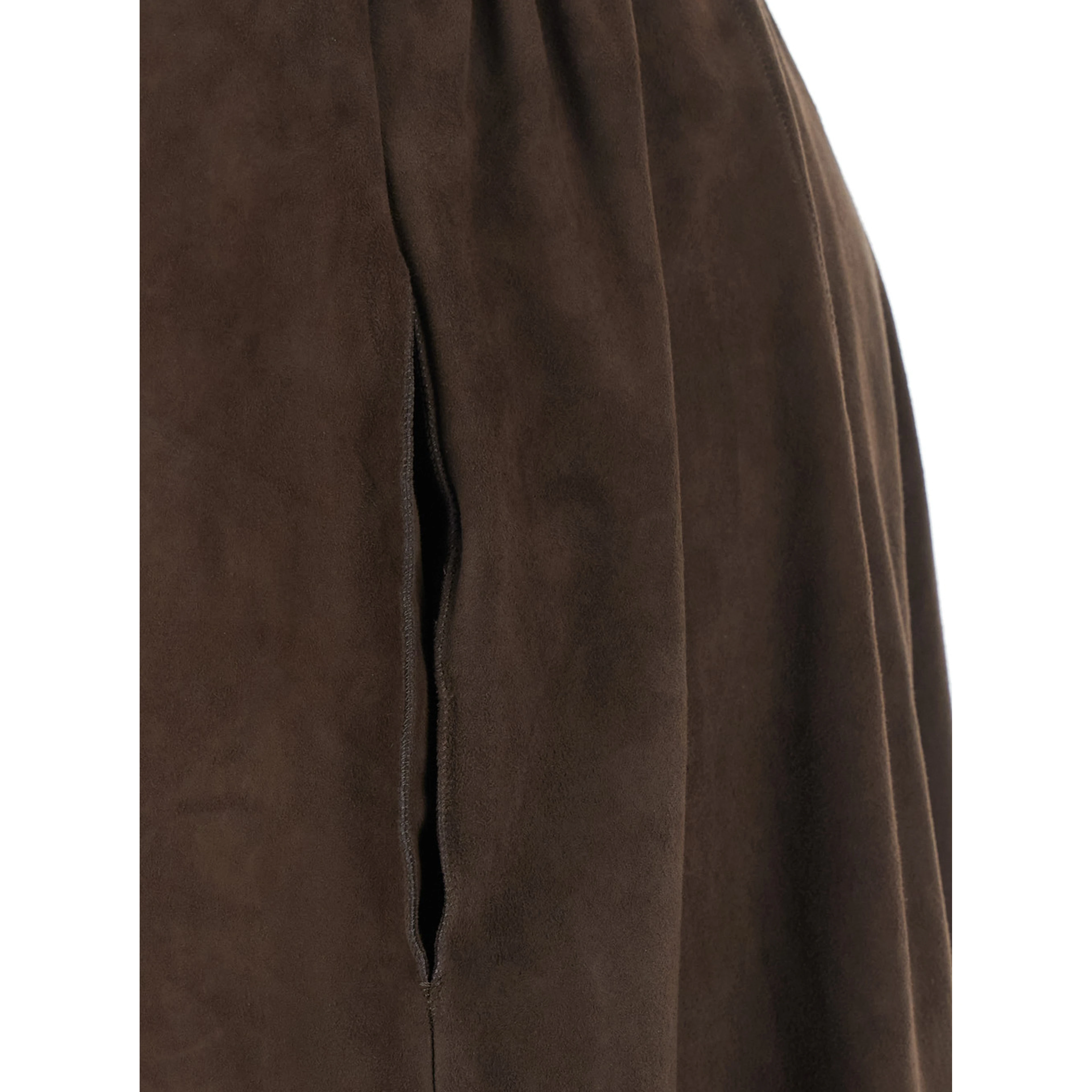 Brown suede skirt with elegant details for women