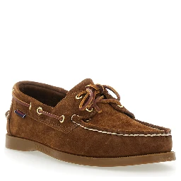 Loafers Portland Brown with Rounded Toe in Leather for Men