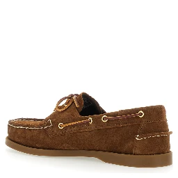 Loafers Portland Brown with Rounded Toe in Leather for Men