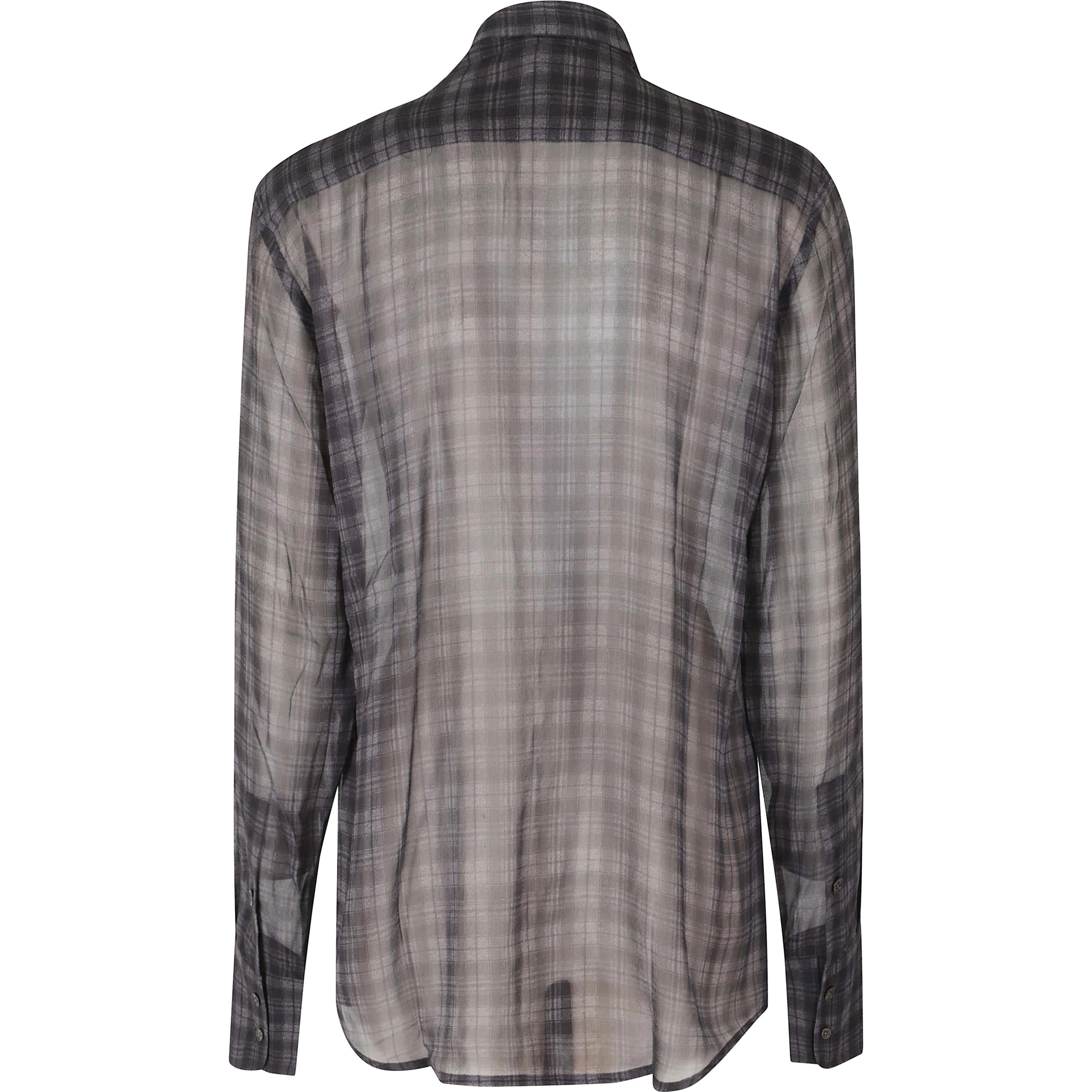 LS BOW SHIRT SILK HOUNDSTOOTH