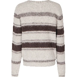 STRIPED FUZZY SWEATER