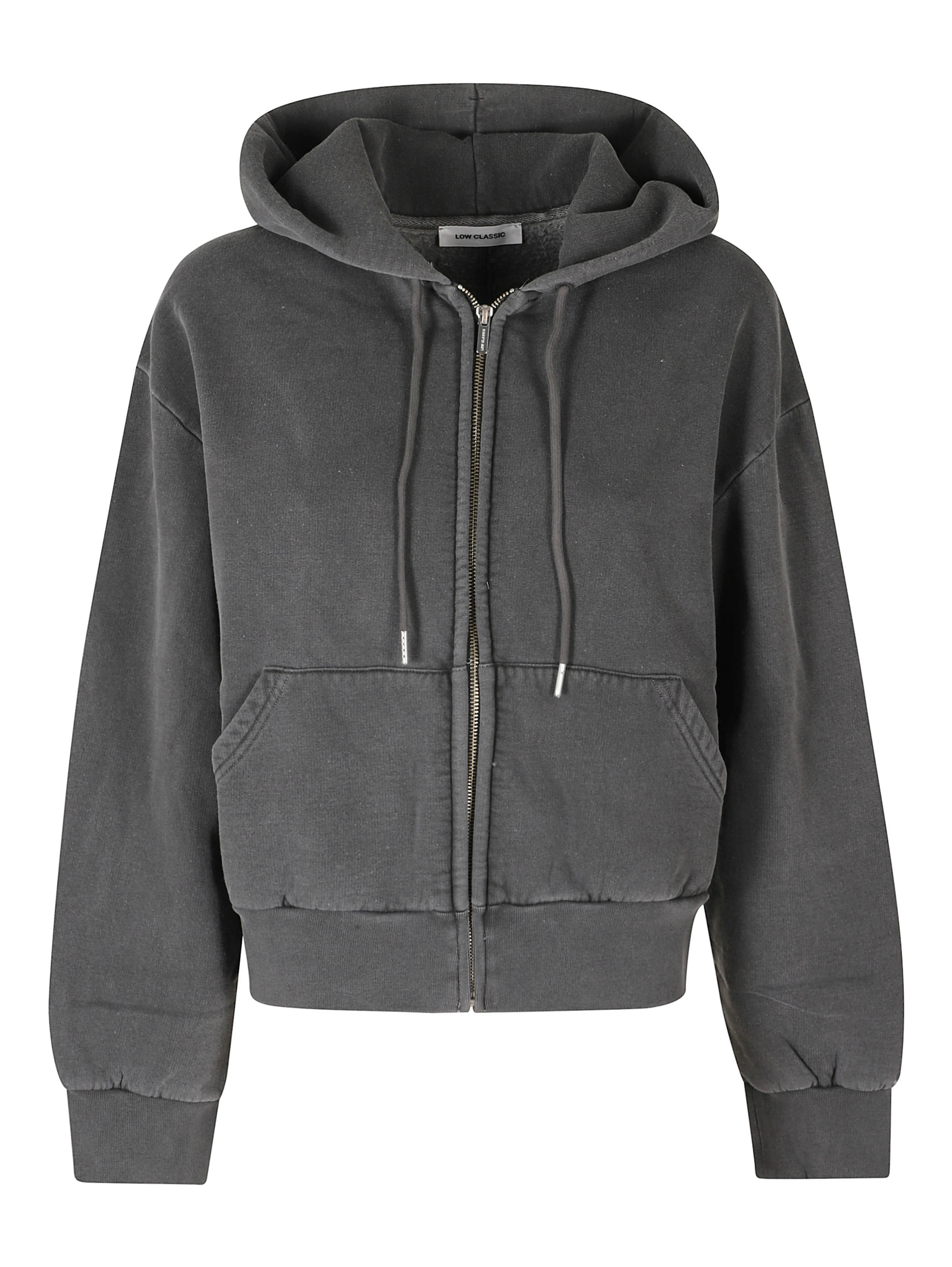 WASHED COTTON ZIP UP HOODIE