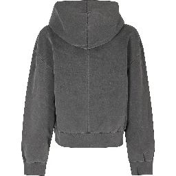 WASHED COTTON ZIP UP HOODIE