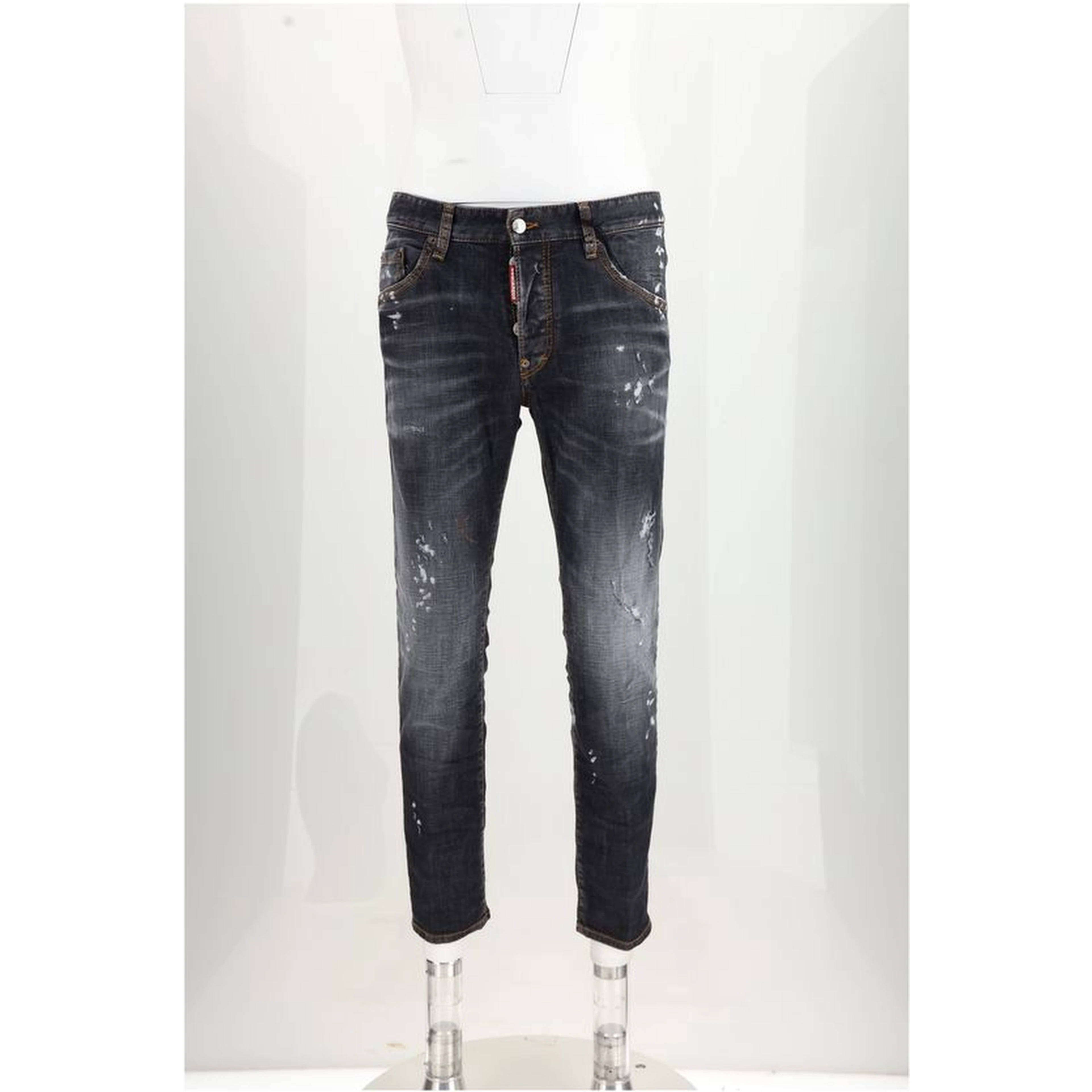 Black Cotton Skinny Jeans