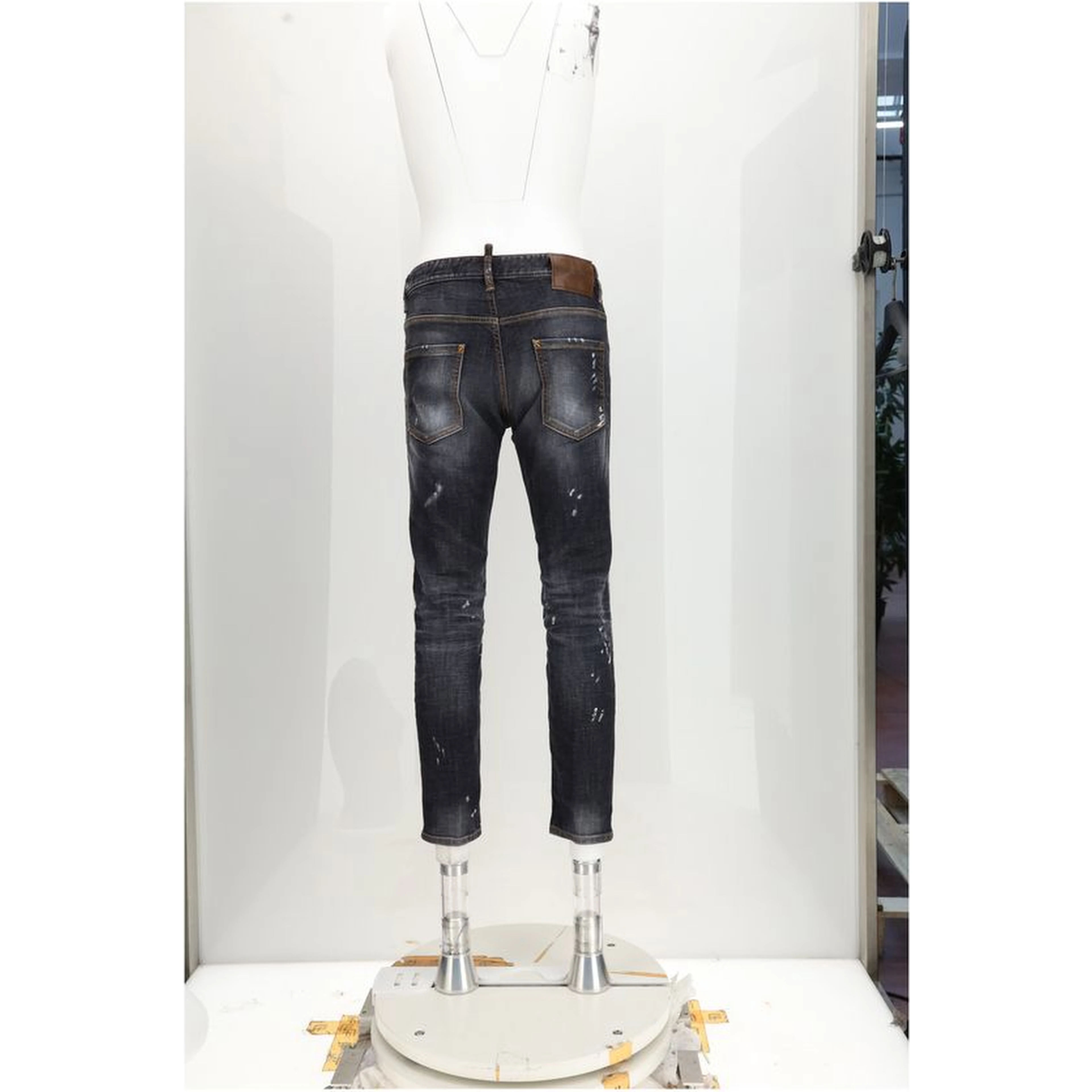 Black Cotton Skinny Jeans
