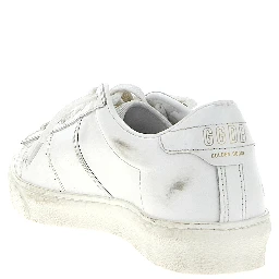 White Cowhide Low Top Sneakers