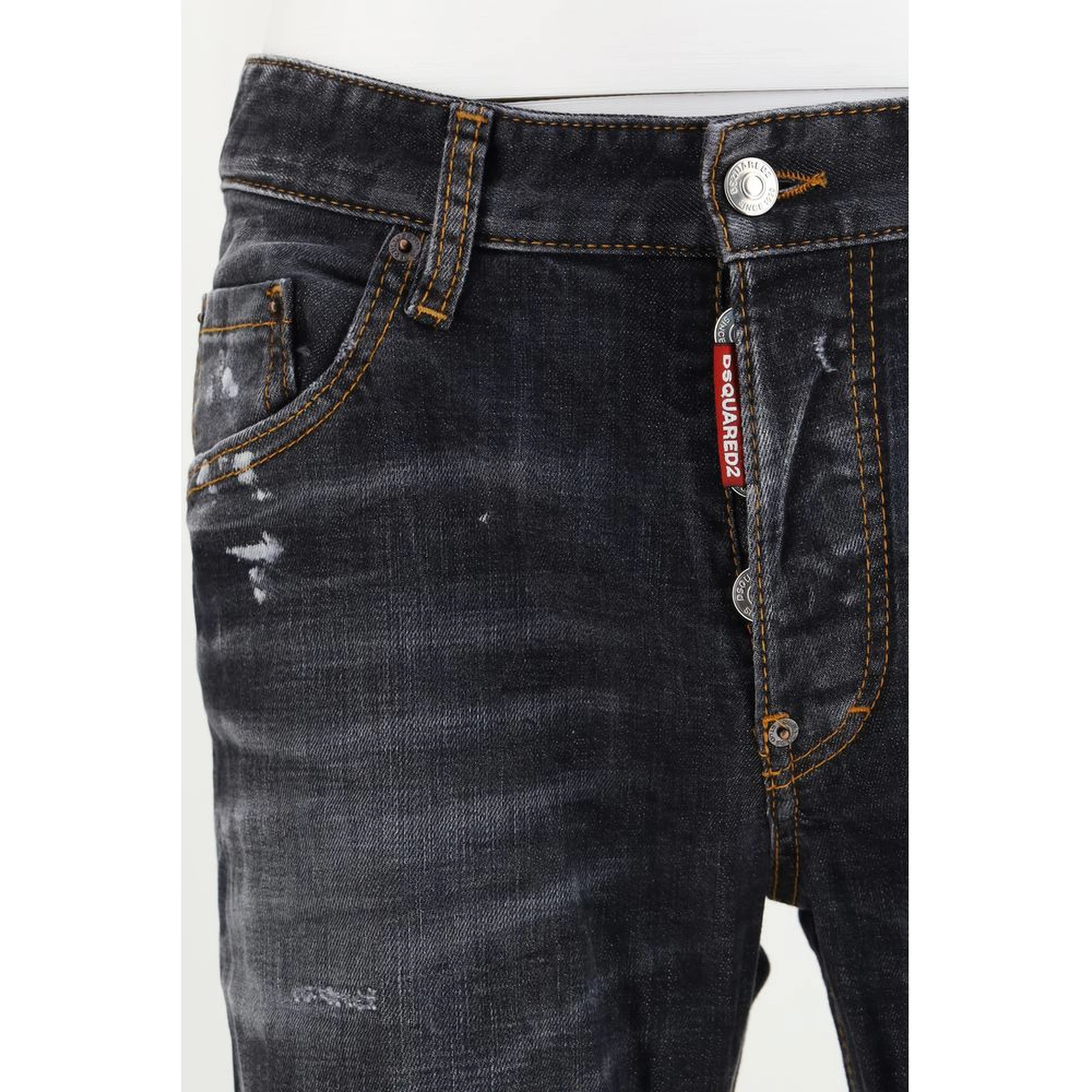 Black Cotton Skinny Jeans