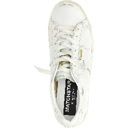 White Cowhide Low Top Sneakers